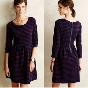 Anthropologie Maeve Brenna Striped Pouf Dress